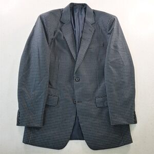 Bespoke 38R Blue Gingham Check Wool Mens Blazer Suit Jacket‎ Sport Coat